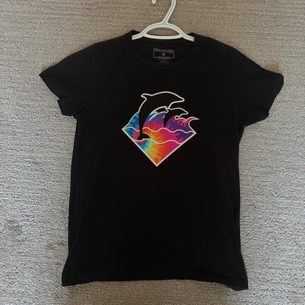 Dolphin Black T-Shirt with Dolphin Graphic